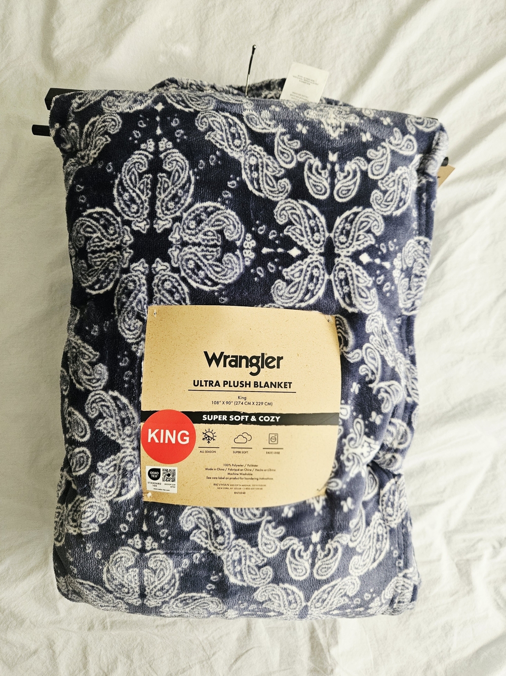 Wrangler King Size Ultra Plush Blanket – NWT 🤠💙